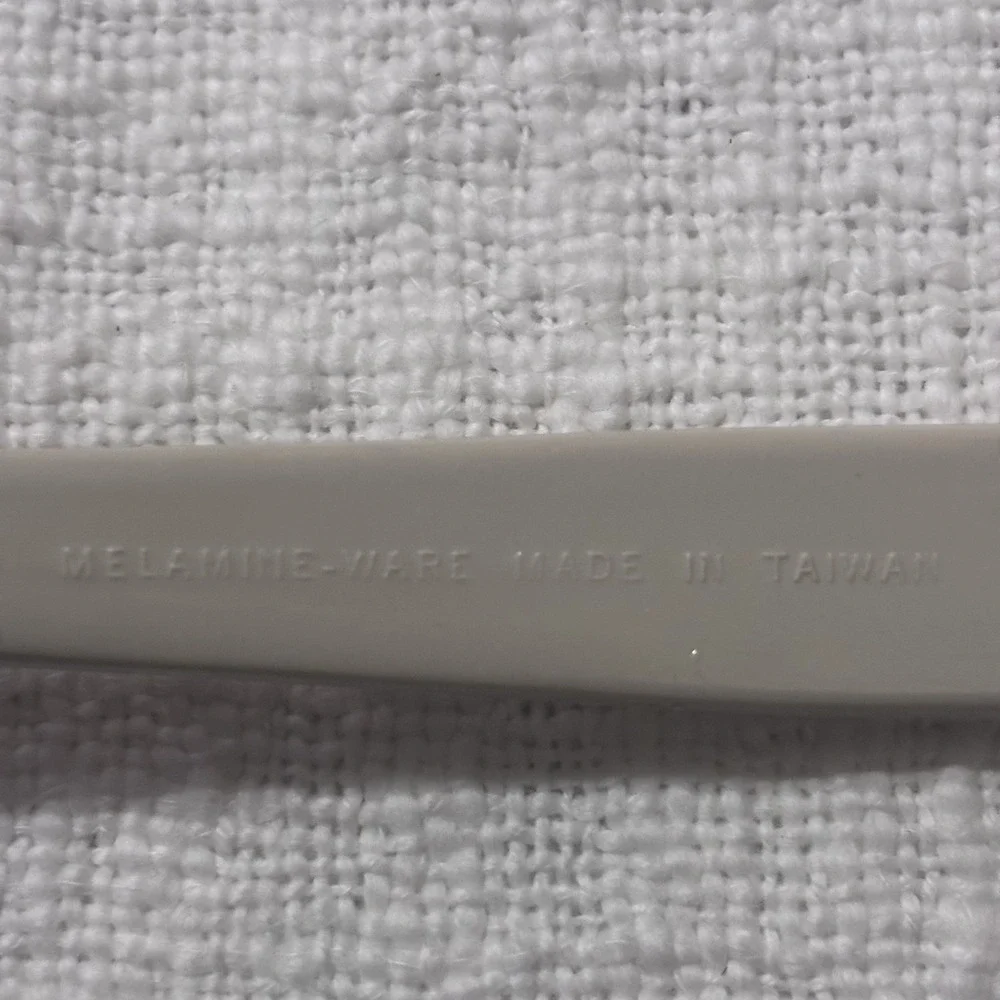 Vintage Beige Melamine Slotted Serving Spoon Made In Tawain Retro‎ EUC